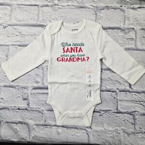 NWT Who Needs Santa vs Grandma Jumping Beans Baby Bean Softest Bodysuit 3 month
